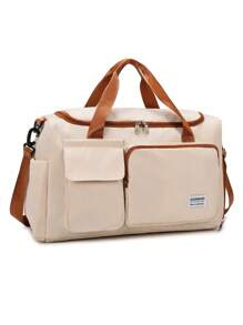 Buqingting 1 套大容量尼龙彩色柜台折叠手提包独立鞋隔层，运动瑜伽健身服储物袋，旅行包旅行包旅行整理器服装机场旅行服装旅行用品旅行包圣诞礼物创意女士女孩圣诞礼物妈妈生日礼物妈妈朋友健身包运动包训练包节日感恩节感谢礼物盥洗包洗漱包盥洗旅行包度假节日必需品学校用品旅行必需品女士大学宿舍浴室 - 彩色 - 查看 10