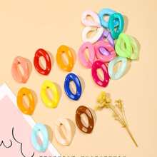 100set/25pcs 17x23/20X28mm Macaron Color Twist Chain Beads Buckle For Diy Fashion Necklace Phone Bag Chain Jewelry Making Decorative Accessories - Multicolor - View 6