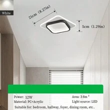 北欧简约壁灯走廊装饰吸顶灯现代创意长方形LED吸顶灯客厅餐厅金属奢华壁灯酒店别墅家用黑色白色LED灯店铺装饰灯具85-260V宽压吸顶灯可调光新中式室内金色背景墙灯具家用节能暖光灯 - 黑色 - 查看 12