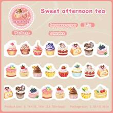 1 Roll MINI Coffee And Bread Doughnut Pattern Stickers On Roll Cutting Decor Sketchbook Aesthetics Scrapbooking DIY Collage Card Material Washi Tape Office & School Supplies