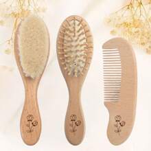 Custom Kids Hair Brush Set, Cute Wooden Comb Set, Personalized Name Grooming Kit, Customized Back To School Gift, Customizable Name Halloween Present - Style B - View 11