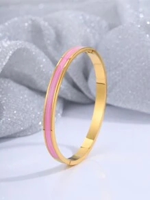 1件彩色时尚奢华不锈钢滴油手链套装，经典百搭，适合各种风格 - 彩色 - 查看 15