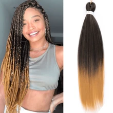 编织头发预拉伸自然易扭辫子 EZ 编织头发 26 英寸热水设置专业合成纤维 Yaki 纹理用于钩针编织接发 - 彩色 - 查看 14