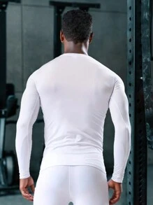 Men's Tight Compression Long Sleeve T-Shirt, Quick Drying And Breathable Fabric, Suitable For Outdoor Sports, Gym Muscle Training, Running, Fitness, Cycling, Ball Sports