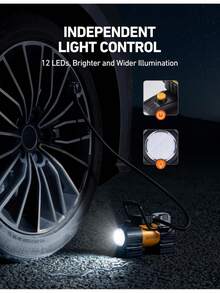 AstroAI Inflador de Neumáticos Compresor de Aire Portátil (Hasta 150 PSI) Bomba de Neumáticos para Coche 12V DC Bomba de Aire Digital con 12 LEDs Luz Super Brillante para Bicicleta, Motocicleta - 1 - Ver 4