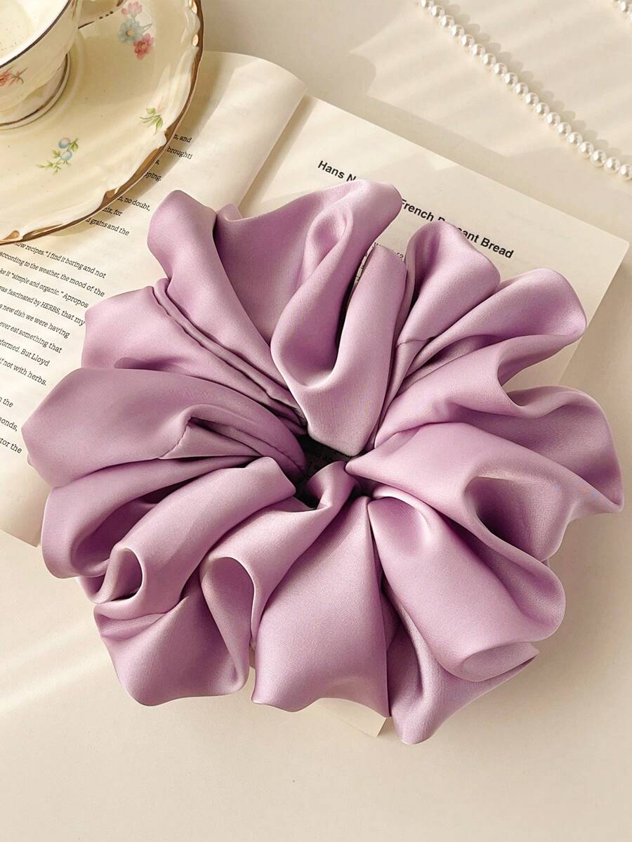 1pc Extra Large Fluffy And Soft Faux Silk Hair Scrunchie, Elastic, Luxurious Casual Fashion Accessory, Versatile For Women Carnival Mardi Gras Scrunchies Hair Ties Scrunchy Hair Ties Ponytail Elastic Band Beauty Home Hair Accessories Hair Rubber Bands