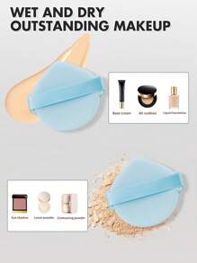 RANCAI 3pcs Double-Sided Makeup Sponges, Latex-Free, Thickened Design, Dry & Wet Use, Soft & Skin-Friendly, Extremely Comfortable - Multicolor - View 4