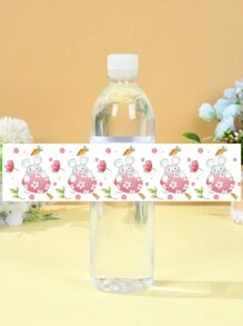 10/24pcs Easter Rabbit Egg Pattern Bottle Stickers, Happy Easter Party Decoration Supplies, Cute Easter Bunny Gift Packaging Stickers, Spring Easter Holiday Water Bottle Wrapping Supplies