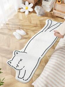 1入組,採用聚酯纖維製成的可愛熊貓卡通設計防滑柔軟舒適床邊墊飾品 - 彩色 - 查看 4