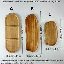 Wooden Plate, Fashionable Wooden Tray - Perfect For Nuts, Snacks And Tea - Coffee Dining Plate - Unique Home Decor Accessory - Kitchen/Dining Room Serving Tray - Brown - View 11