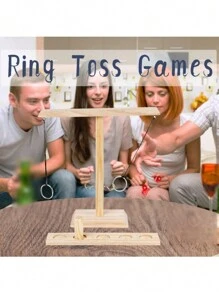 1 套木制套环游戏，互动桌面娱乐道具，[批量订购请参考最后两张照片] - 彩色 - 查看 2