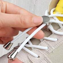 1 对金属圆形免系带鞋带，高弹性，穿脱更方便，适合靴子、男女运动鞋、休闲鞋