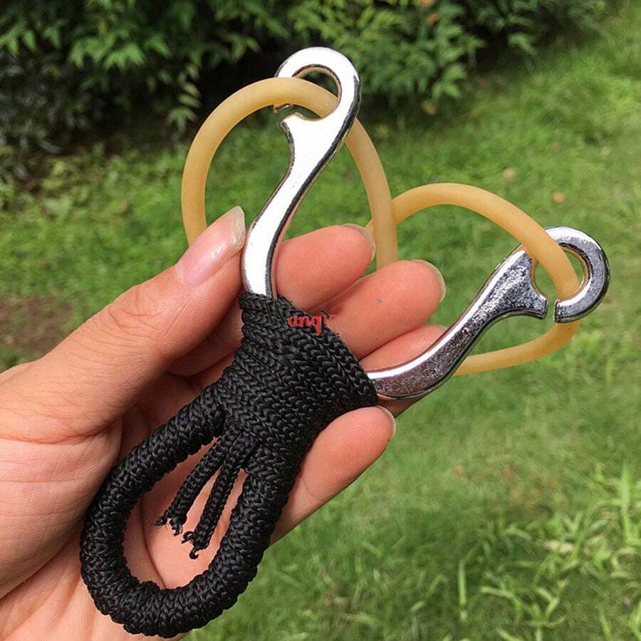 Resortera de goma de alta potencia con estructura redonda, especial para competición. Resortera de aleación de alta precisión (color aleatorio) - Negro - Ver 1