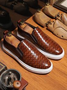 [Fast Arrival] Plus Size Men'S Retro Vintage Style Shoe Cover Loafers, Comfortable And Non-Slip Casual Rubber Sole Walking Shoes, Men'S Shoes - màu nâu - Xem 2