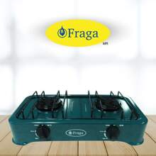 Parrilla de Mesa, FRAGA P802, 2 Quemadores, Porcelanizada, Negro, Azul, Verde, Menta, Marfil, Encendido Manual, Gas L.P., ideal para cocinas y el hogar, portatil, versatil, eficiente, Hecho en México. - Verde - Ver 1
