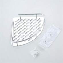1 pieza Estantería triangular multifuncional para baño y cocina, estantería de almacenamiento de esquina montada en la pared para el baño, organizador de suministros de baño, estantería de almacenamiento de cosméticos, estantería de almacenamiento de esquina para la cocina sin necesidad de taladrar, de vuelta al colegio
