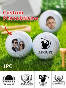 LICVIC 1pc Personalized Golf Balls, Custom Photo Name Golf Balls For Men, Customized Couple Photo Golf Balls, Personalized Face Golf Balls, Customizable Valentine's Day Gift, 4.26cm/1.67in - 3 Styles - 20 Formats, Funny Golf Balls For Men, Great Gift For Men And Women Customized, Suitable For Him/Her, Dad, Mom, Friend, Grandpa, Unique Gifts For Father's Day, Mother's Day, Women's Day, Valentine's Day, Birthday, New Year's Day,Multi-Functional,Adjustable, Ornamental,Reusable,Exquisite,Adorable,High-Quality,Modern,Colorful,Cute,Comfortable,Stylish,Custom,Personalized,Unique,Ideal Gifts For Him,Ideal Gifts For Her,Boyfriend,Girlfriend,Dad,Mom,Family,Friends,Son,Daughter,School Students,Office,Tea Room,School,Home,Home Refresh,Outdoor Living Inspo