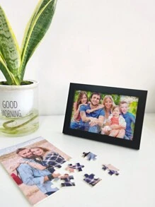 Spersonalizowana ramka na zdjęcia puzzle, wielokolorowa drewniana ramka na zdjęcia puzzle, ramka na zdjęcia do dekoracji domu, prezent na Nowy Rok, Walentynki, dla przyjaciół i par - Wielokolorowe - Zobacz 4