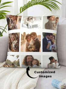 1PC Customized Personalized Photo Print Pillowcase, Single Side Print Pillowcase Suitable For Mother's Day, Father's Day, Thanksgiving, Teacher's Day,Photo Pillow, Picture Pillow, Pillow With Picture, Personalized Pillow With Photo - Multicolor - View 5