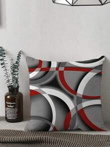 2 pièces Housse de coussin décorative en polyfleece à motif géométrique moderne