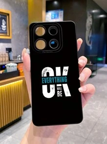 1pc "BE OK" Anti-Drop Phone Case Compatible With IPhone/Galaxy/Infinix/Redmi/OPPO/VIVO//Realme - Black - View 3
