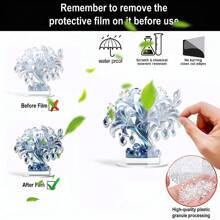 1 件，亚克力水晶玫瑰和百合雕塑装饰带底座 2D 波西米亚风格，花卉主题，多功能桌面装饰适合家庭和办公室，送给朋友、爱人和家人的礼物