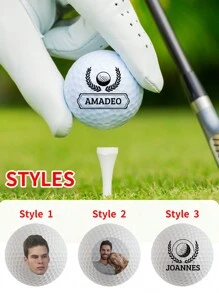 LICVIC 1pc Personalized Golf Ball, Customized Photo & Name Golf Ball For Men, Couples, Face Design Golf Ball, Suitable For Valentine's Day Gift, 4.26cm/1.67in - 3 Styles - 20 Specifications, Fun Golf Ball For Men, Customized Gift For Him/Her, Dad, Mom, Friends, Grandpa, Unique Father's Day Gift, Housewarming Gift,Home Decor Living Room - Style a - View 4