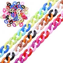 100set/25pcs 17x23/20X28mm Macaron Color Twist Chain Beads Buckle For Diy Fashion Necklace Phone Bag Chain Jewelry Making Decorative Accessories - Multicolor - View 2