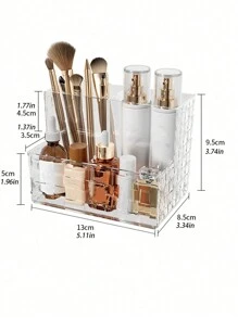 1 件水晶编织藤条风格化妆品收纳盒，3 个房间宠物材料