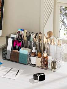 1 件水晶编织藤条风格化妆品收纳盒，3 个房间宠物材料