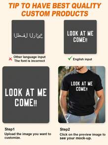 Personalized Customized Text Men's Black T-Shirt, Input Your Text/Blessing/Funny/Message, Holiday Gift, Valentine's Day/Birthday/Anniversary Custom Text, Team Building Outfit, Music Festival Clothes, Gift For Him, Party Outfit, Spring/Summer Round Neck Short Sleeve Black Tee Ornamental,Dawg Stylish,Fashion,Hipster,Contracted,Easy Costume,Modest Fashion,Minimal Chic,Casual Custom,Unique,Personalized Ideal Gifts For Him Family,Boyfriend,Friends,Children