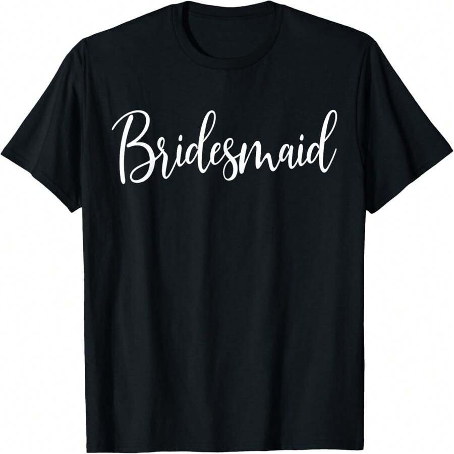 Bridesmaid Wedding Bachelorette Bridal Shower T-Shirt - 黑色 - 查看 1