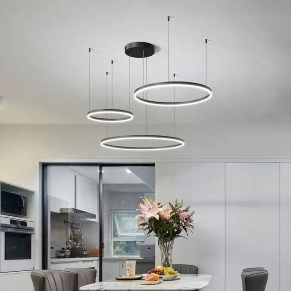 Lámpara de sala de estar 220V/LED, lámpara colgante circular minimalista y moderna, adecuada para comedor o dúplex