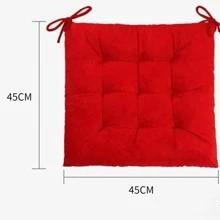 Cojín para silla, cojín suave para silla, cojín para asiento de silla con lazos, para interior, jardín, terraza, cocina, (rojo, 45 x 45 cm)
