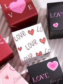6pcs Elegant Mini Gift Boxes Burgundy Red Gift Boxes With "Love" Pattern. Perfect For Candies, Chocolates And Small Gifts. Perfect For Valentine's Day, Weddings, Anniversaries And Celebrations. Chic Gift Packaging For Special Occasions