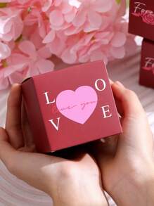 6pcs Elegant Mini Gift Boxes Burgundy Red Gift Boxes With "Love" Pattern. Perfect For Candies, Chocolates And Small Gifts. Perfect For Valentine's Day, Weddings, Anniversaries And Celebrations. Chic Gift Packaging For Special Occasions