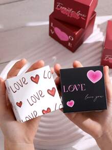 6pcs Elegant Mini Gift Boxes Burgundy Red Gift Boxes With "Love" Pattern. Perfect For Candies, Chocolates And Small Gifts. Perfect For Valentine's Day, Weddings, Anniversaries And Celebrations. Chic Gift Packaging For Special Occasions