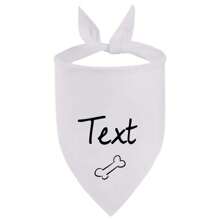 Dog Solid Color Triangle Bibs, Variety Of Patterns Like Flowers, Pawprint, Diamonds, Hearts, Customizable Black Or White Text, Soft & Comfortable Pet Bandana, Suitable For Small/Medium Dogs, 2 Sizes Available - Multicolor - View 9