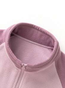 mini bala Tween Girl' Fleece Jacket, Anti-Static Warm Outerwear For Spring - Pink - View 7