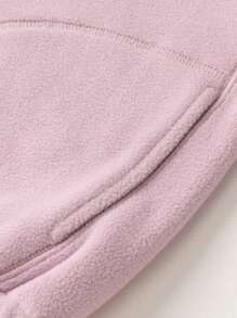 mini bala Tween Girl' Fleece Jacket, Anti-Static Warm Outerwear For Spring - Pink - View 9