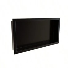Bathroom And Kitchen Niche Wall Shampoo Recessed Black 33x65cm - 黑色 - 查看 8