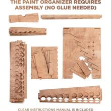 Paint Organizer For  Paint Bottles And Brushes - Paint Holder With   Miniature Stands - Paint And Brush Storage For Miniature Paints - Citadel/Vallejo 74 holes - View 3