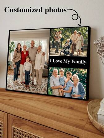 1pc Customized Photo Canvas, Personalized Name/Text Canvas, Christmas Decor, Christmas Gift, Wedding, Valentine's Day, Anniversary, Birthday, Photo Collage Canvas, Customized Wall Art, Custom Image Printing, Art Canvas Printing, Birthday Gift, Family Gift, Gift For Friend/Mom/Dad/Kids/Girlfriend/Boyfriend, Personalized Gift, Customizable Item