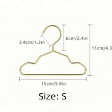 5/10pcs Gold Mini Metal Hangers, Perfect For Homes With Kids Or Pets, Compact And Durable Design Ideal For Drying Small Clothing Items - Multicolor - View 12
