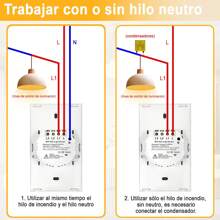Interruptor Inteligente Touch Wi-fi De 2 Vías Sin Neutro,  Interruptor inteligente, interruptor de luz de pared WiFi Interruptor inteligente - Tipo de Enchufe A USA (110-127V) - Ver 5