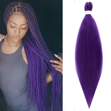 编织头发预拉伸自然易扭辫子 EZ 编织头发 26 英寸热水设置专业合成纤维 Yaki 纹理用于钩针编织接发 - 彩色 - 查看 16