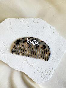 1pc Personalized Name Engraved Anti-Static Comb, Leopard, Cow, Marble Print Hair Brush Gifts For Christmas, Bridesmaid, Birthday, Anniversary, Party, Perfect Gift For Her, Mom,Multi-Functional,Space-Saving,Ornamental,Letter,Exquisite,Stylish,Vintage,Unique,Customized,Personalized,Custom,Ideal Gifts For Her,Girlfriend,Her,Grandparents,For Anniversaries,For Weddings