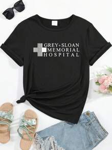Happy Valentine'S Day Women's With Memorial Sloan Hospital Grey Fan Logo  T-Shirt, Women's 220g Round Neck Casual Heavy Pure Cotton T-Shirt (1 PC)