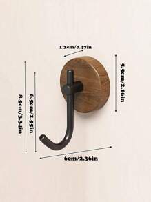 1pc Walnut Wood Door Mounted Hook With Adhesive, Single Wall Hook For Hanging Clothes Without Drilling, Adhesive Hooks, Towel Hanger Rack, Bedroom Wall Decor, Hangers, Hooks, Hanger, Back To School, Shelves, Organization And Storage, Key Holder, Key Holder Wall, Key Hanger, Sticker Hook, Door Hanger, Room Decor Bedroom, Kitchen Accessories