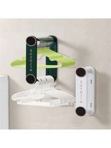 1pc Luxury Clothes Hanger Storage Rack Retractable No-Hole Clothes Hanger Clothes Rack Home Wall Hanging Clothes Drying Rack Organizer - Multicolor - View 3